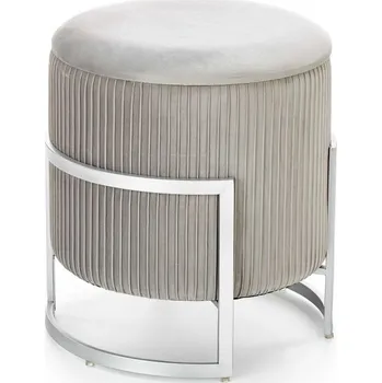 Taburet Taburet CRICKET s úložným prostorem — kov, látka, stříbrná / šedá