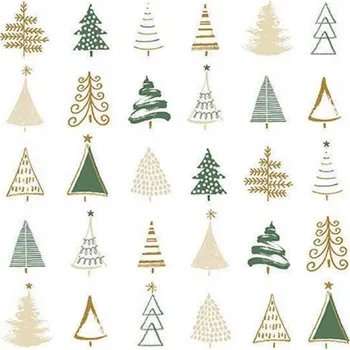 Vánoční dekorace Ubrousek vánoční stromky zelené