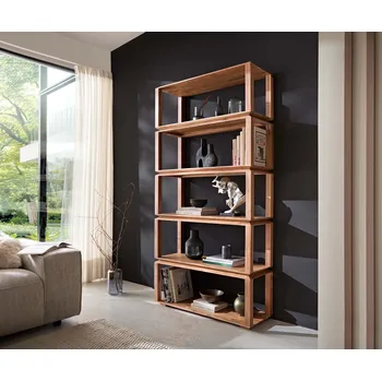 regál DELIFE Volně stojící regál Sakura 100x200 cm akácie přírodní 5 přihrádek