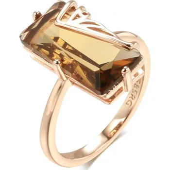 Prsten Luxusní prsten s kameny pozlacený 14K zlatem KI884 Barva (Varianta): Z1183, Velikost prstenu: 8 (57,1 mm)