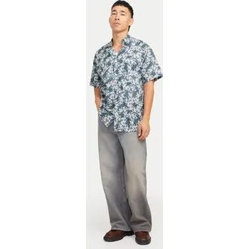 Pánská košile Jack & Jones Košile Joshua 12271089 Modrá Wide Fit M