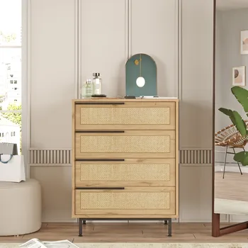 Komoda MANTE šuplíková komoda, sepet/jutový vzor