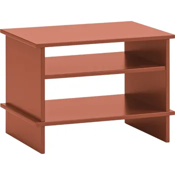 Noční stolek Cihlově červený lakovaný noční stolek Teulat Inari 54 x 40 cm