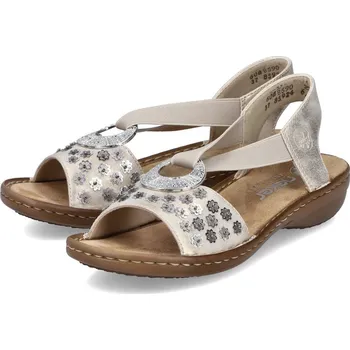 Dámské sandále Dámské sandály 608B5-90 Rieker béžová Barva: metallic, Velikost: 37