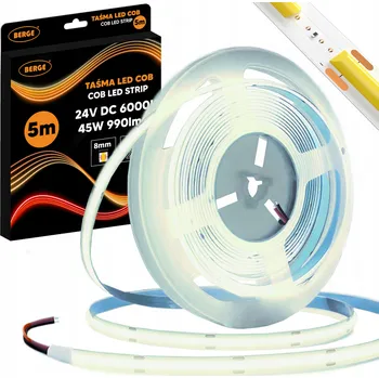BERGE LED pásek COB Neon 24V - 480D - 9W/m - IP20 - 990lm - 5m - studená barva