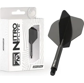 Šipka Red Dragon Nitro Flite černé, standardní letky a dlouhé násadky