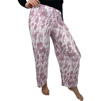 Dámské kalhoty Dámské batikované plisované volné kalhoty 911-102 - růžové-Sale