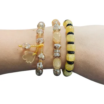 Náramek Set náramků s korálky a přívěsky - 3 ks