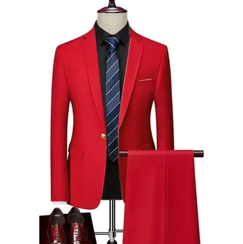 Kvalitní pánský oblek MC131 Velikost: L, Barva (Varianta): Sada 2 ks červená