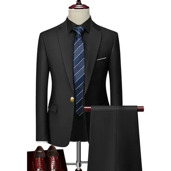 Pánský oblek Pánský oblek levně na každou příležitost Velikost: 3XL, Barva (Varianta): 1 knoflíks black