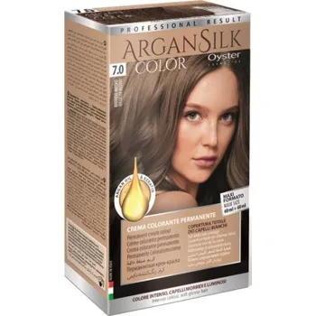 Barva na vlasy Oyster Cosmetics Argan Silk Color 7,0 Tmavě kakaová blond