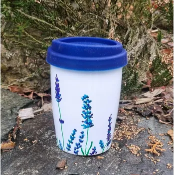 Termohrnek Nebe doma Cestovní hrnek - levandule - ručně malovaný