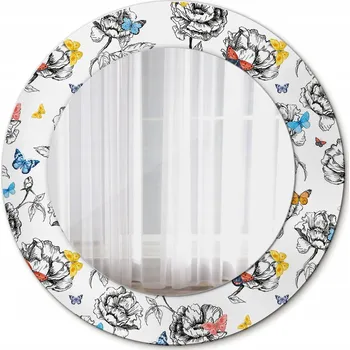 Zrcadlo Krásné Zrcadlo Nástěnné kolečko Barevní motýli 50 cm