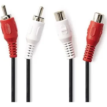 Audio kabel Nedis CAGB24205BK20 - Stereofonní Audio Kabel | 2x RCA Zástrčka - 2x RCA Zásuvka | 2 m | Černá barva CAGB24205BK20
