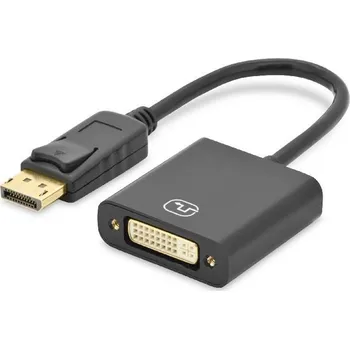 Video kabel Digitus kabelový adaptér DisplayPort, DP - DVI (24 + 5) M / F, 0,15 m, bez blokování, kompatibilní s DP 1.1, CE, bl AK-340401-001-S
