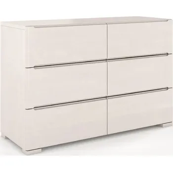 Komoda Komoda buková s 6 zásuvkami do ložnice Sparta - Skandica Bílá 120x81 cm