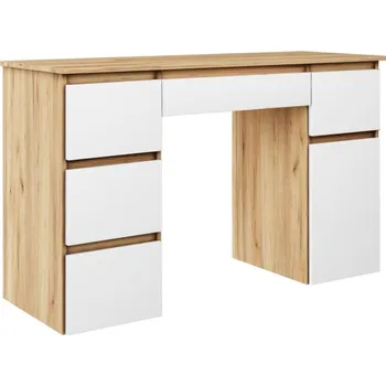 Psací stůl Psací stůl do studentského pokoje Megan B2 - Agat Dub Zlatý / Bílá 122x75 cm