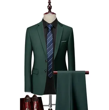Pánský oblek Společenský pánský oblek MC117 Velikost: S, Barva (Varianta): Sada 2 ks Zelená