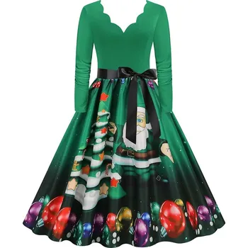 Dámské šaty Vánoční šaty s dlouhým rukávem Velikost: L, Barva (Varianta): 1872-006