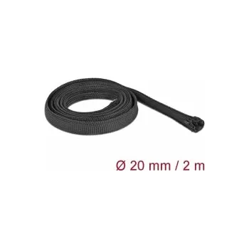 kabelová chránička Delock Opletené opláštení se zipovým uzáverem, 2 m x 20 mm, cerné 19167