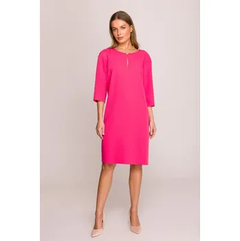 Dámské šaty Elegantní šaty se zajímavým výstřihem Stylove S394 růžové EU velikost: XXL