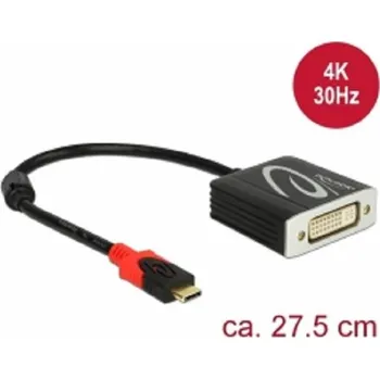 Datový kabel Delock Adaptér USB Type-C™ samec > DVI samice (DP Alt Mód) 4K 30 Hz 61213