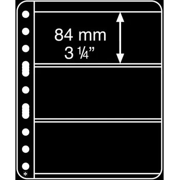 Obal pro sběratelský předmět Leuchtturm VARIO Plus 3S list extra silný - černý (bal. 5 ks)