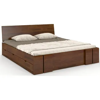 Postel Dřevěná postel borovicová 160 se zásuvkami do ložnice Vestre maxi & dr - Skandica Ořech 165.5x86 cm