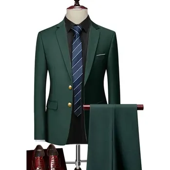 Pánský oblek Formální pánský oblek MC124 Velikost: S, Barva (Varianta): Sada 2 ks Zelená