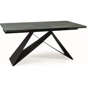 Stůl Westin Ceramic - Signal Ossido Verde / Černý Mat 160x77 cm