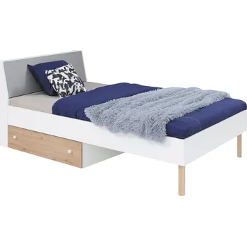 Postel Postel do studentského pokoje Faro - Meblar Bílá Lux / Dub Artisan / Šedá 124x81 cm