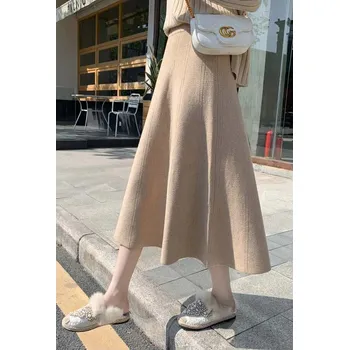 Dámská sukně Dlouhá sukně áčkového střihu Barva: Khaki, Velikost: ONE SIZE