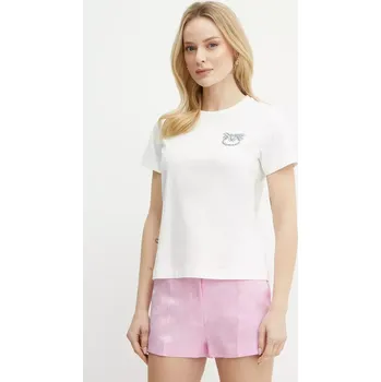 Pánské tričko Bavlněné tričko Pinko bílá barva, 103320 A2G7 103320.A2G7 00X, vel. L