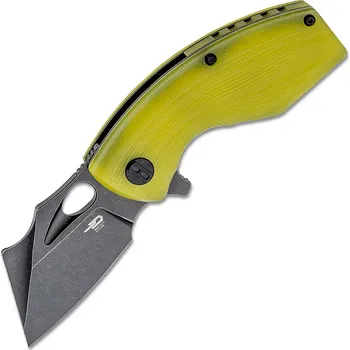 kapesní nůž Bestech LIZARD D2, Černý stonewashed, Limetkově zelený G10 BG39F