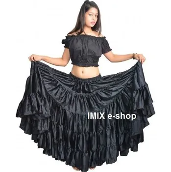 Dámská sukně Gypsy, Flamenco, Tribal pětidílná sukně 22 m Černá