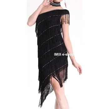 Třásňové latino šaty s doplňky Bianca Černá