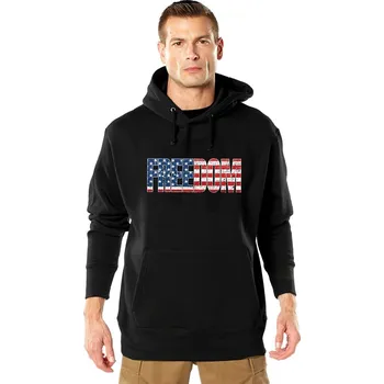 Pánská mikina ROTHCO Mikina FREEDOM US vlajka s kapucí ČERNÁ velikost: S