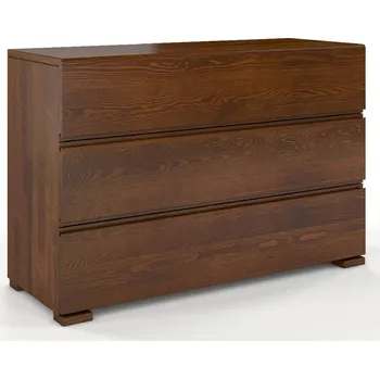 Komoda Borovicová komoda s 3 zásuvkami do ložnice Vestre - Skandica Ořech 120x81 cm