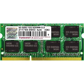 Operační paměť Transcend paměť 8GB DDR3 SO-DIMM 1333Mhz CL9 2Rx8 TS1GSK64V3H