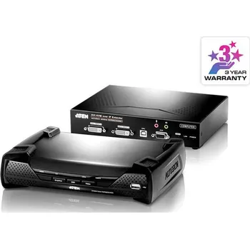 KVM přepínač ATEN KE6940AT DVI-I Dual Display KVM over IP Extender Transmitter KE6940AT-AX-G