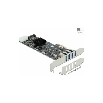 Delock PCI Express x4 Karta na 4 x externí SuperSpeed USB (USB 3.2 Gen 1) USB Typ-A samice Quad Channel - Low Profile 89008