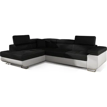 Sedací souprava Rohová sedací souprava levá pro každodenní spaní s mechanismem rozkládání typu delfín a úložným prostorem na lůžkoviny Anton - ELTAP soft 17, sawana 14 275x70 cm