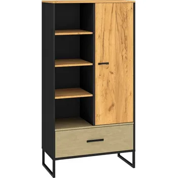 regál Regál Colt - ML Meble Dub Craft Zlatý/Černá/Ocel Premium 80x157 cm