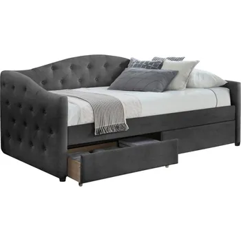 Postel Čalouněná postel 90 se zásuvkami do ložnice Aloha - Halmar Šedá 221x93 cm