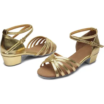 Dámská obuv Taneční střevíce Laurita s koženou podrážkou - Zlatá 30