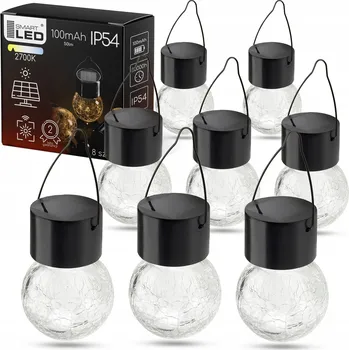 Venkovní osvětlení Solární závěsná lampa Smartled se soumrakovým senzorem, skleněná koule, 50 lm