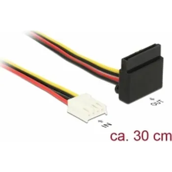 Kabel do PC Delock Napájecí kabel Floppy 4 pin samice > SATA 15 pin samice kovová spona 30 cm 85510
