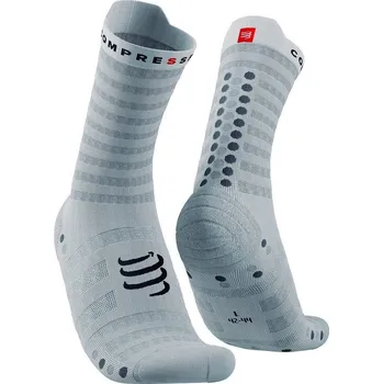 Běžecké oblečení Běžecké ponožky Compressport Pro Racing Socks v4.0 Ultralight Run High - White/Alloy Velikost: T4