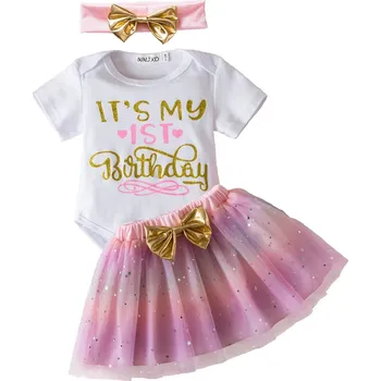 Kojenecký body Dívčí overal se sukni k narozeninám Velikost: 9-12M, Barva (Varianta): 913