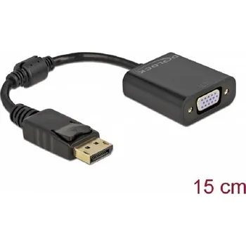 Video kabel Delock Adaptér DisplayPort 1.2 samec na VGA samice pasivní černá 61006